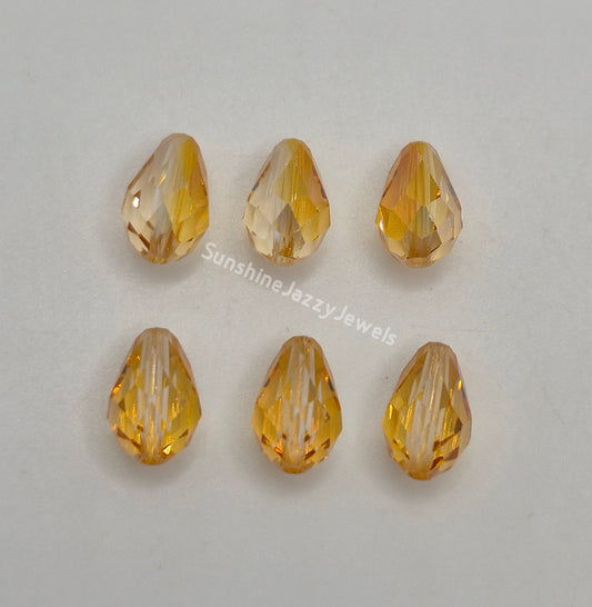 WEB EXCLUSIVE - #5500 - 6pc Swarovski Crystal Brandy Special Coating 9x6mm Teardrop Beads