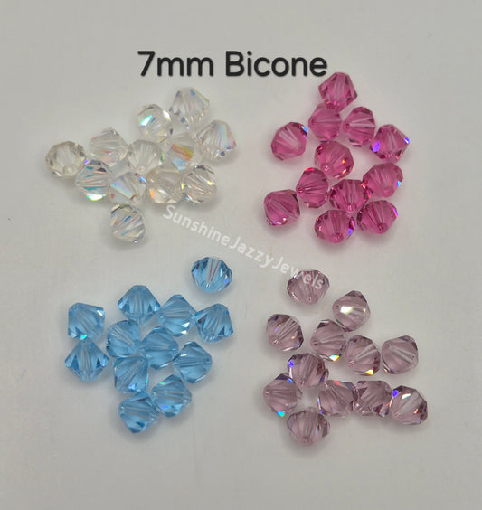 #5301 - Swarovski Crystal 7mm Bicone Beads; Multiple Colors; 12pc per pack