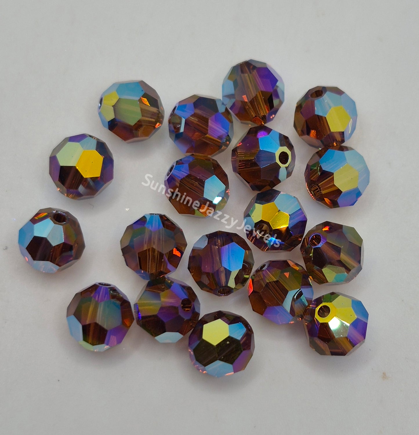 #5000 - Swarovski Crystal 8mm Round Beads w/ AB2X Effect; 6pc per pack