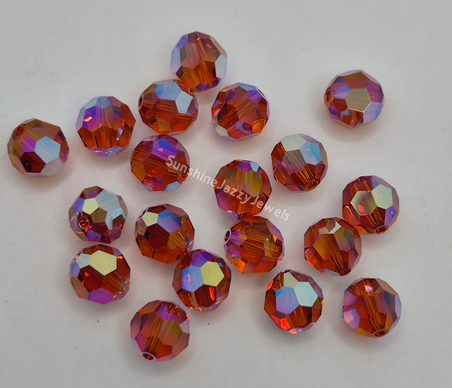 #5000 - Swarovski Crystal 8mm Round Beads w/ AB2X Effect; 6pc per pack