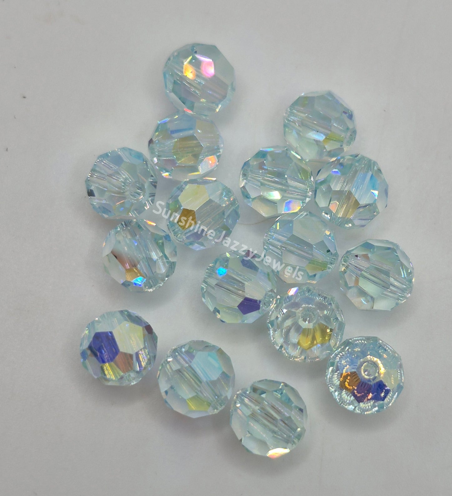 #5000 - Swarovski Crystal 8mm Round Beads w/ AB2X Effect; 6pc per pack