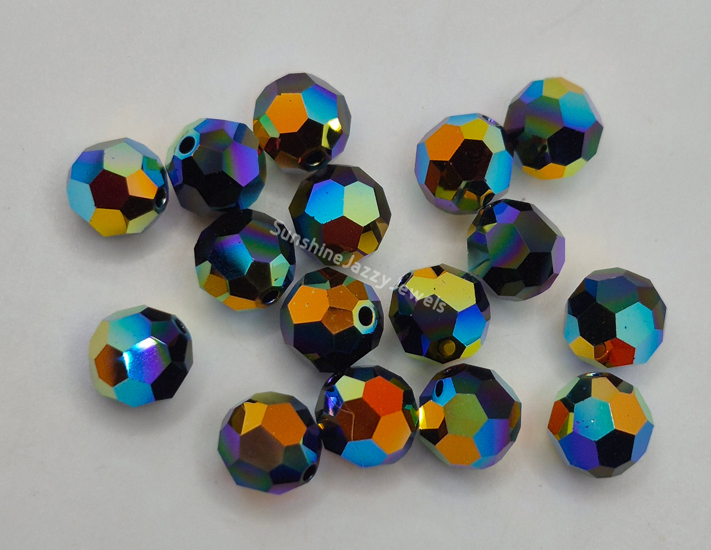 #5000 - Swarovski Crystal 8mm Round Beads w/ AB2X Effect; 6pc per pack