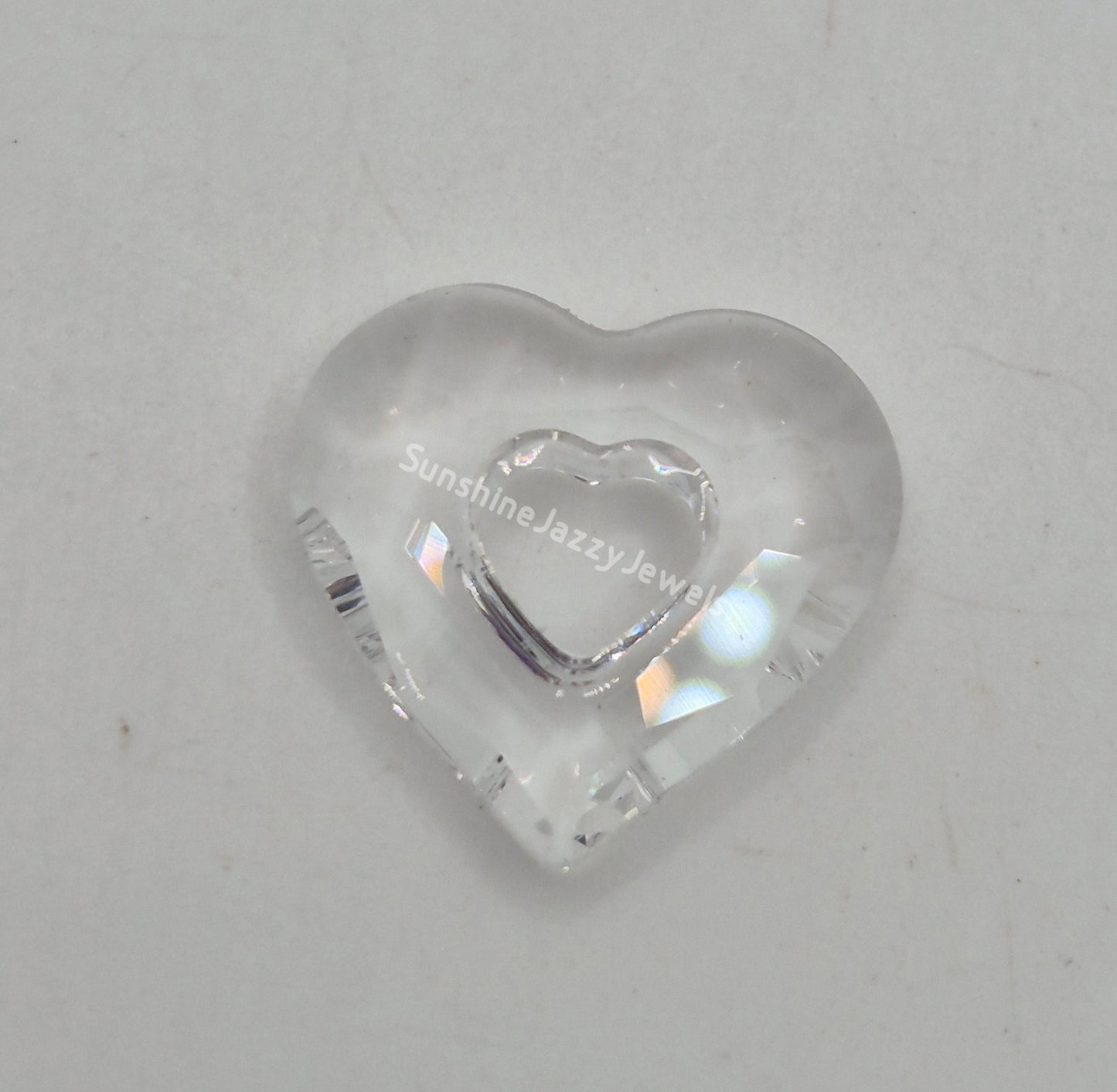 #6262 - Swarovski Crystal Clear 17mm Miss You Heart Pendant; LAST ONE