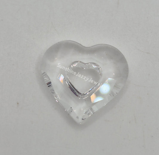 #6262 - Swarovski Crystal Clear 17mm Miss You Heart Pendant; LAST ONE