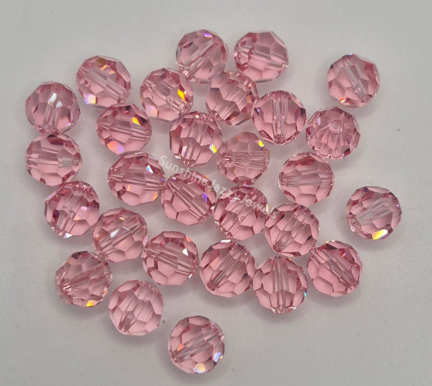 #5000 - Swarovski Crystal 8mm Faceted Round Beads; Classic Colors; 6pc per pack