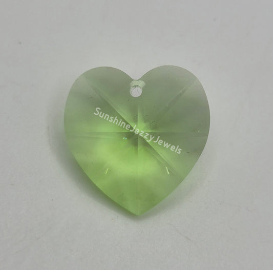 #6202 - Swarovski Crystal Peridot 18mm Heart Pendant; LAST ONE
