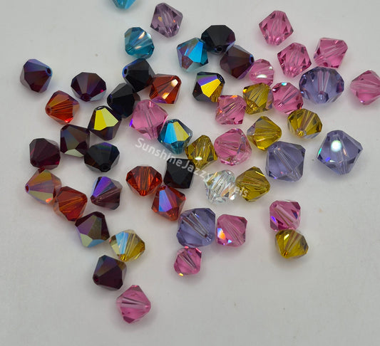 CLEARANCE MIX!  50pc Swarovski Crystal 8-10mm Bicone Beads; Assorted Colors