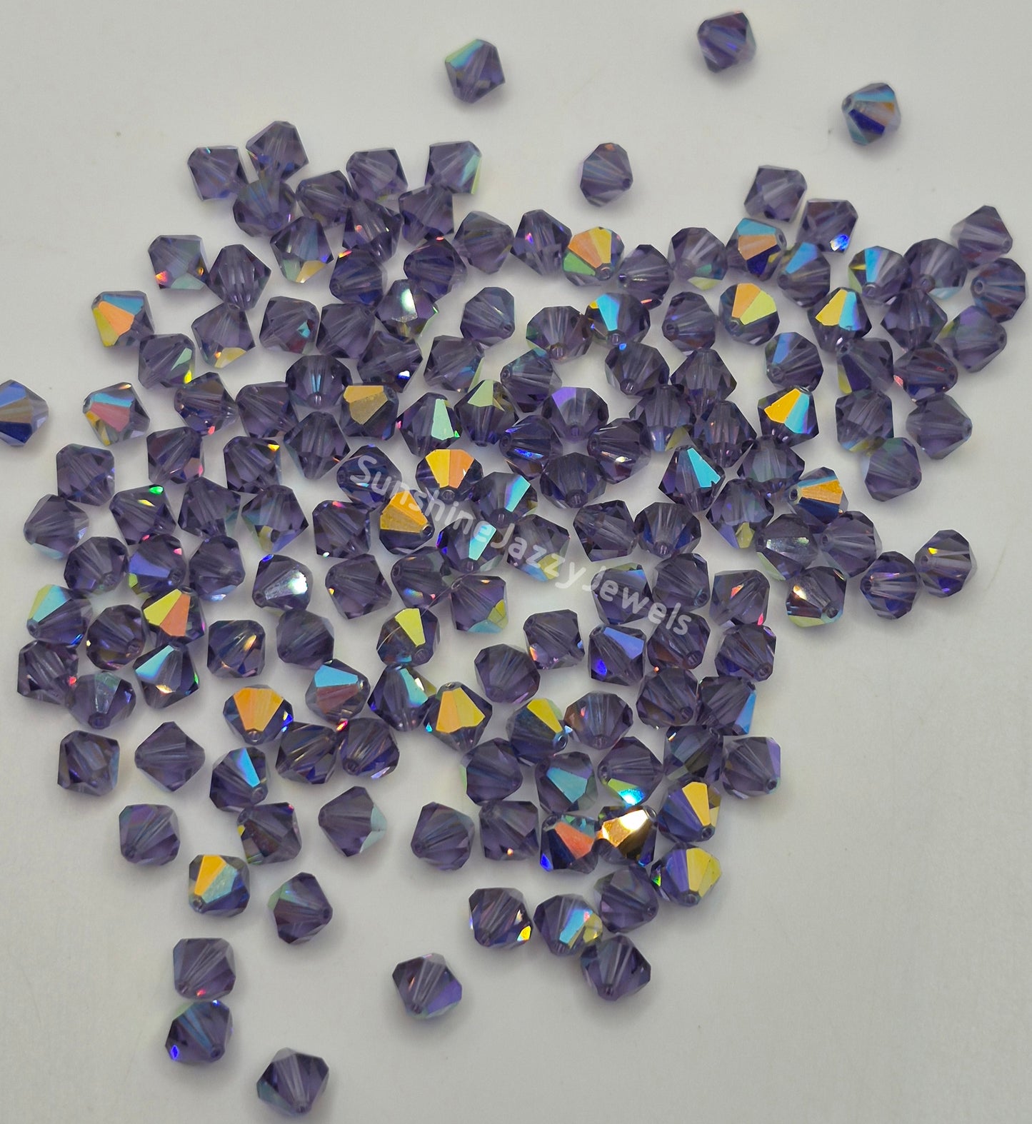 CLEARANCE MIX!  79pc ?Swarovski Crystal? Purple AB 7mm Bicone Beads