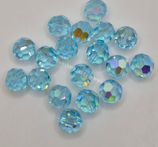 CLEARANCE MIX!  18pc ?Swarovski Crystal? Aqua AB 12mm Round Beads