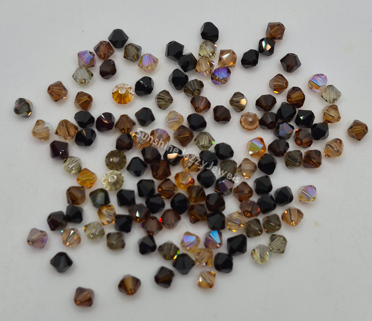 CLEARANCE MIX!  127pc Swarovski Crystal Shades of Brown 4mm Bicone Beads