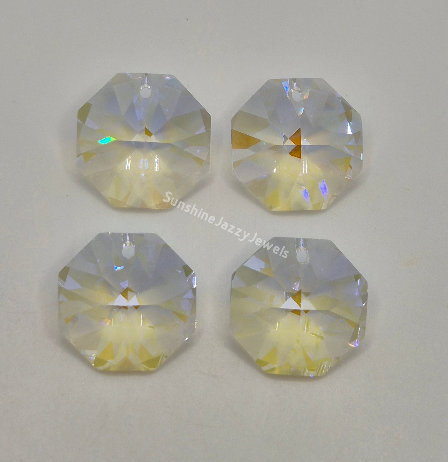 #8015 - Swarovski Crystal Clear Blue AB 20mm 1 Hole Octagons; 4pc per pack