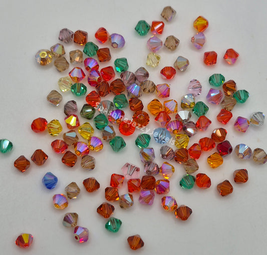 CLEARANCE MIX!  120pc Swarovski Crystal Assorted AB Colors 4mm Bicone; LAST ONE