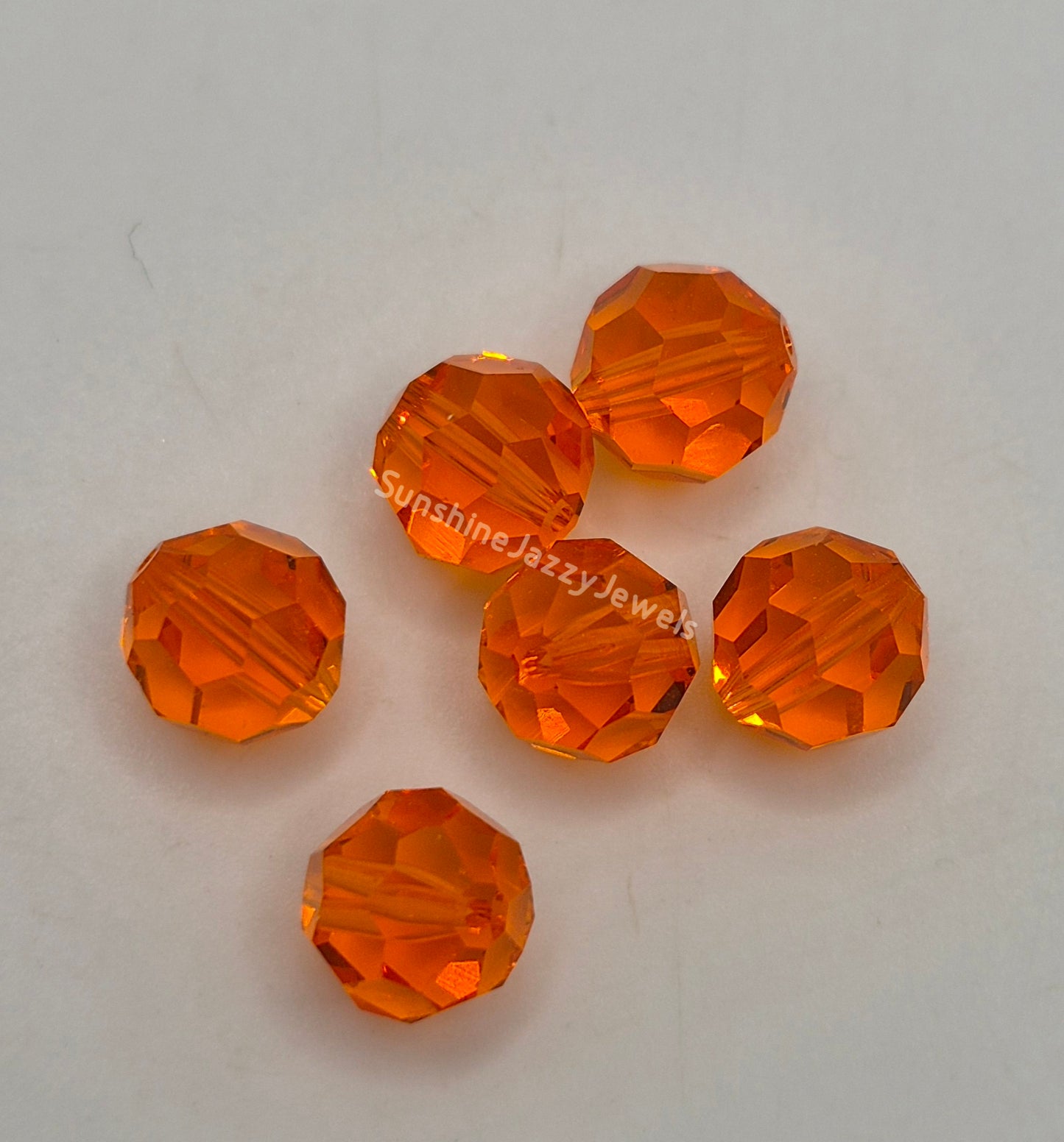 #5000 - 6pc Swarovski Crystal Sun 8mm Faceted Round Beads; LAST ONE