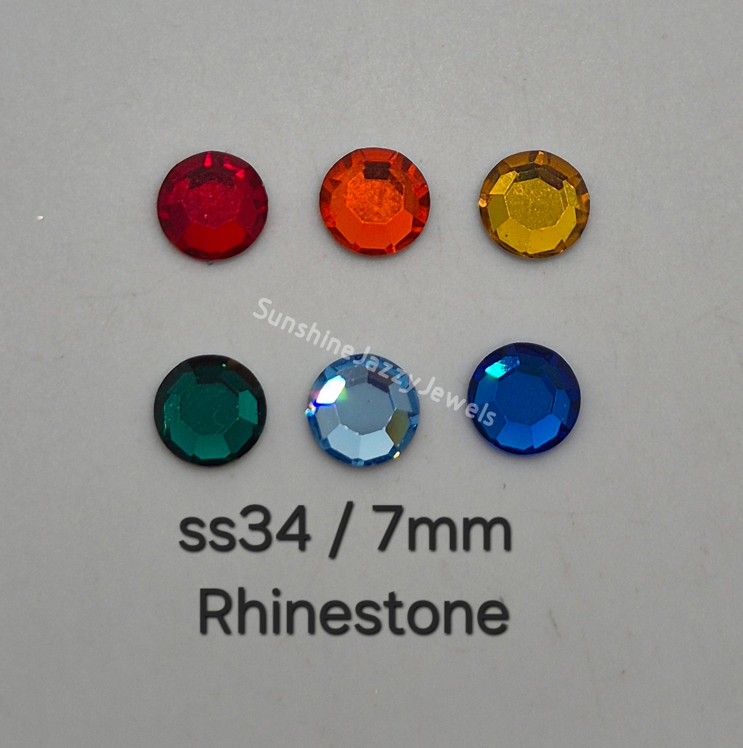 #2000 - Swarovski Crystal ss34 7mm Flatback Rhinestones; 12pc per pack; Multiple Colors