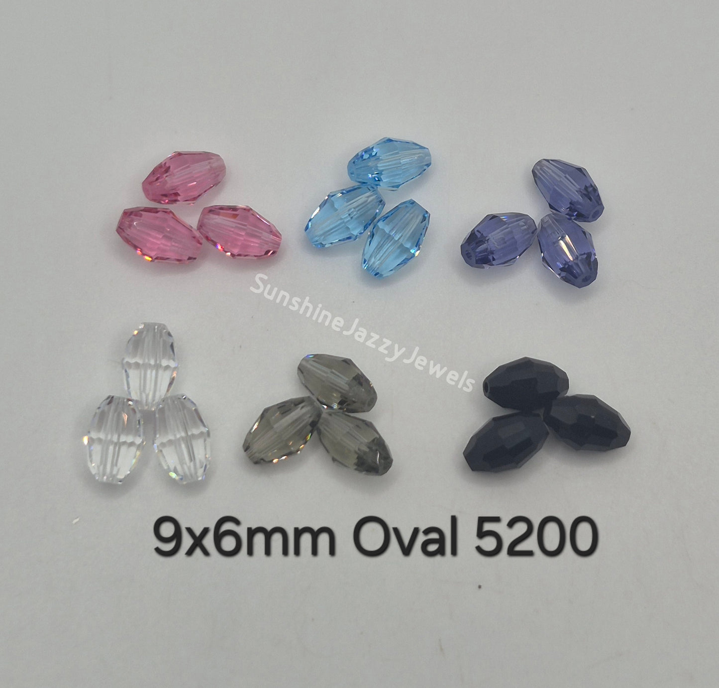 #5200 - Swarovski Crystal 9x6mm Oval Beads; 6pc per pack