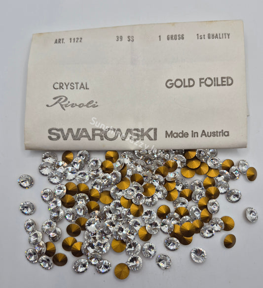 #1122 - Factory Pack Swarovski Crystal Clear ss39/ 8mm Rivoli Chatons; 144pc