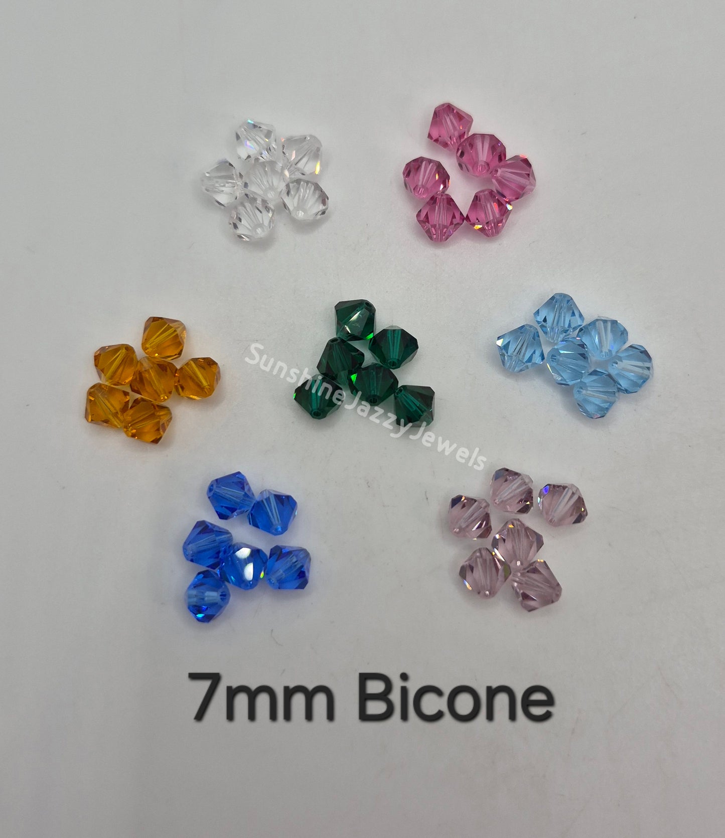 #5301 - Swarovski Crystal 7mm Bicone Beads; Multiple Colors; 12pc per pack