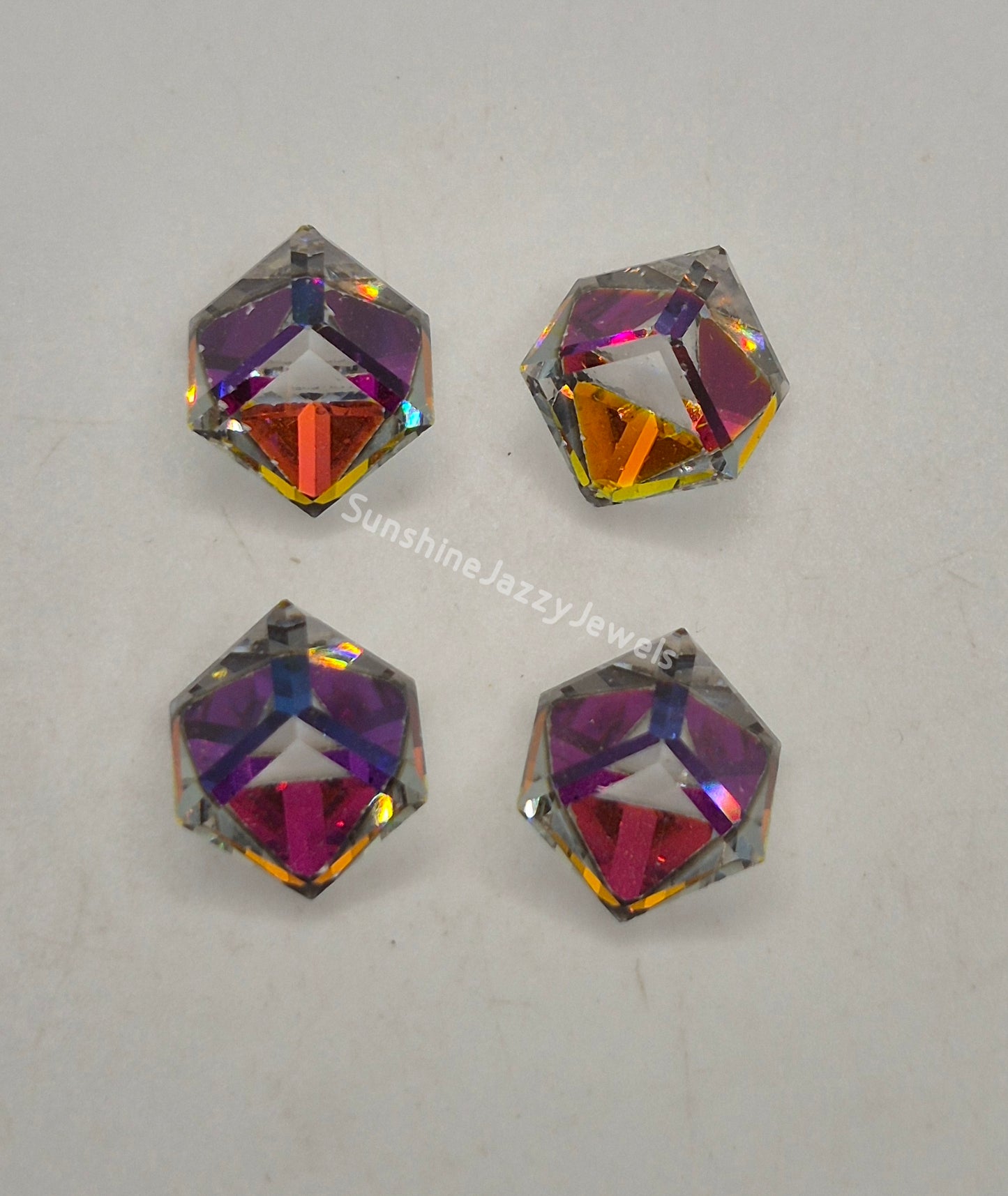 #4841 - Swarovski Crystal Volcano 8mm Cube Fancy Stone; 4pc per pack
