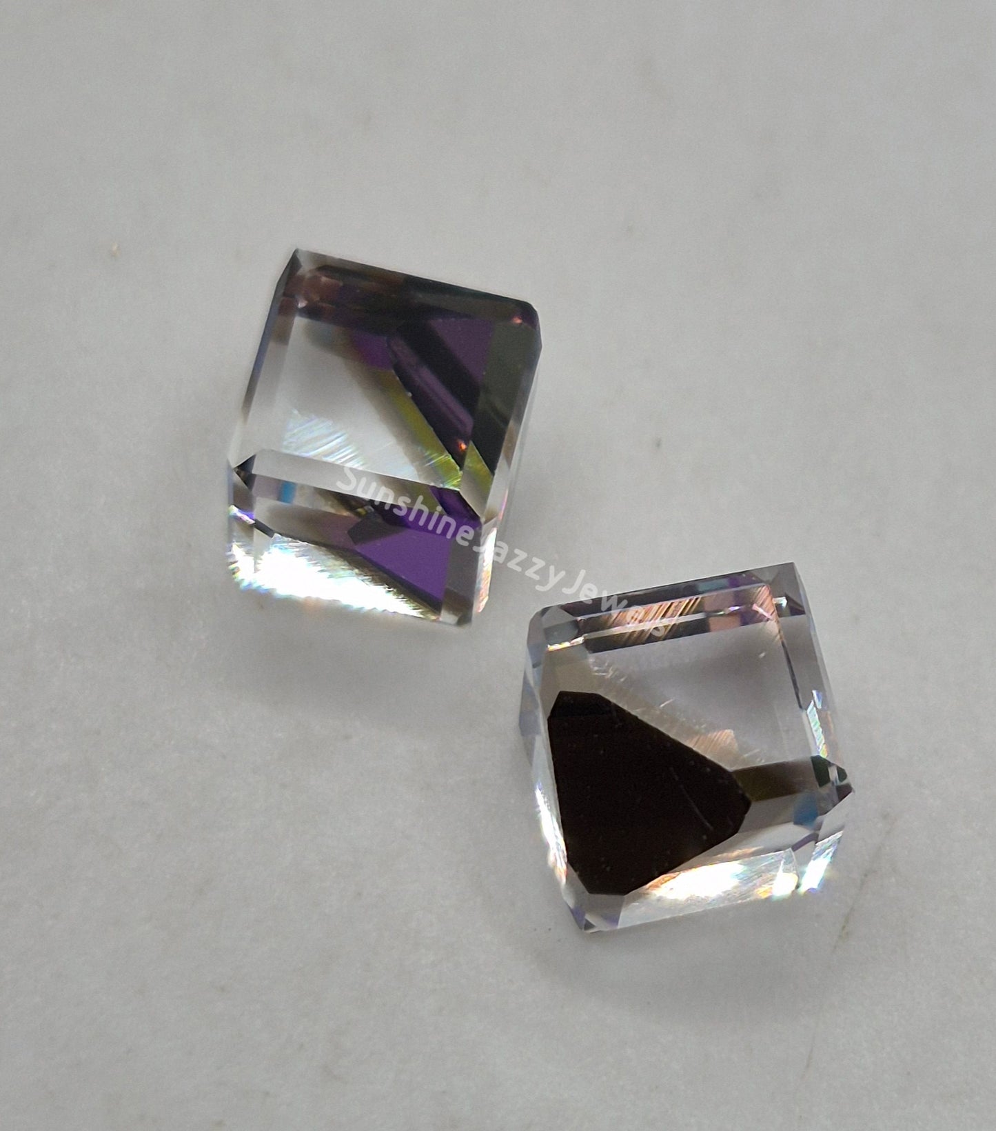 #4841 - Swarovski Crystal Heliotrope Cube Fancy Stone; Multiple Sizes