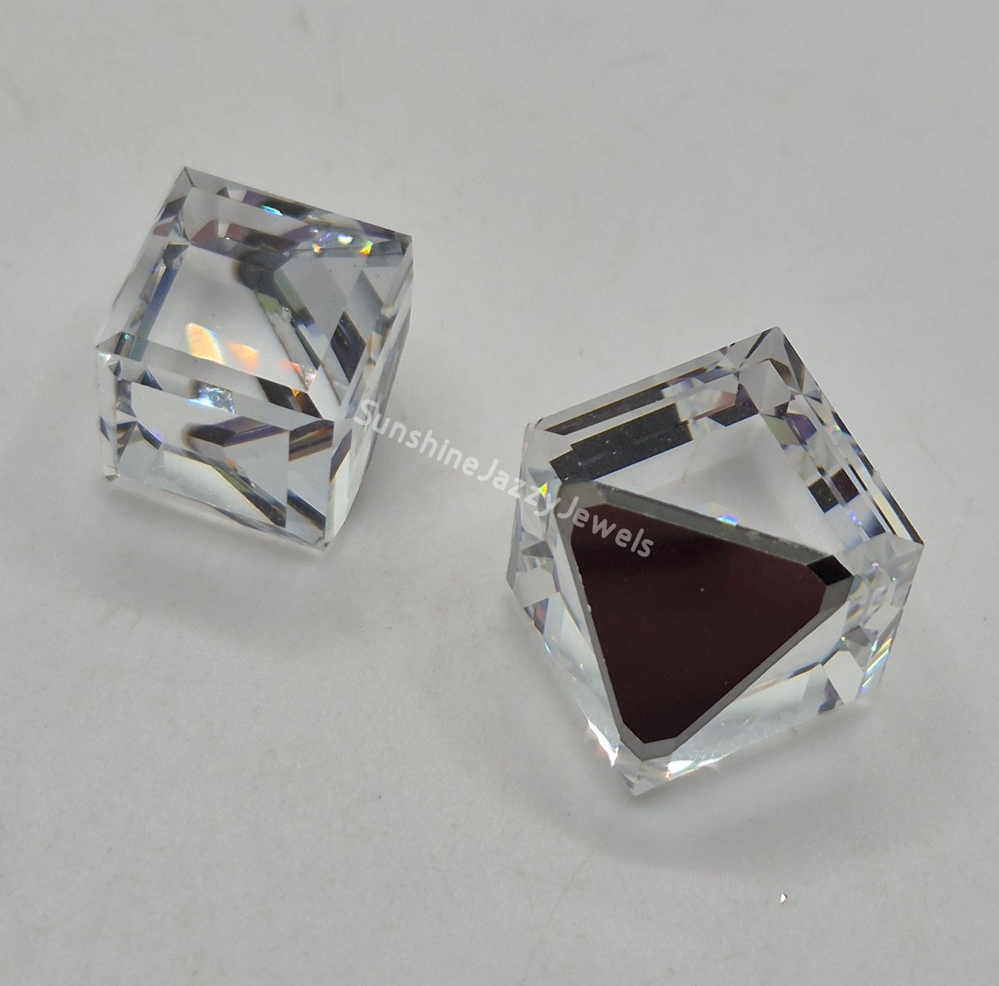 #4841 - Swarovski Crystal Comet Argent Light Cube Fancy Stone; Multiple Sizes