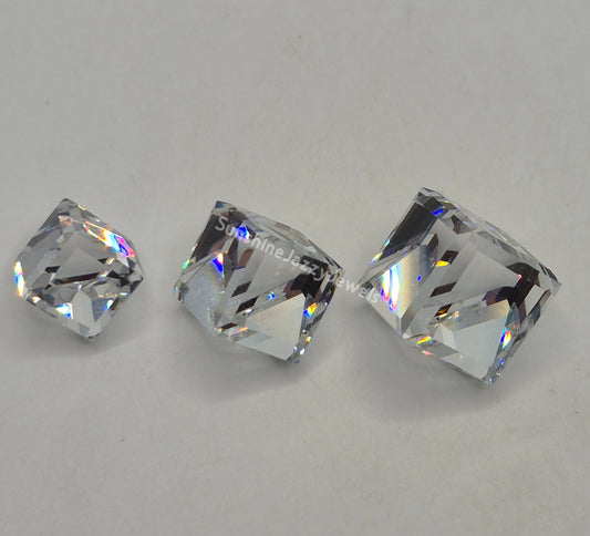 #4841 - Swarovski Crystal Comet Argent Light Cube Fancy Stone; Multiple Sizes