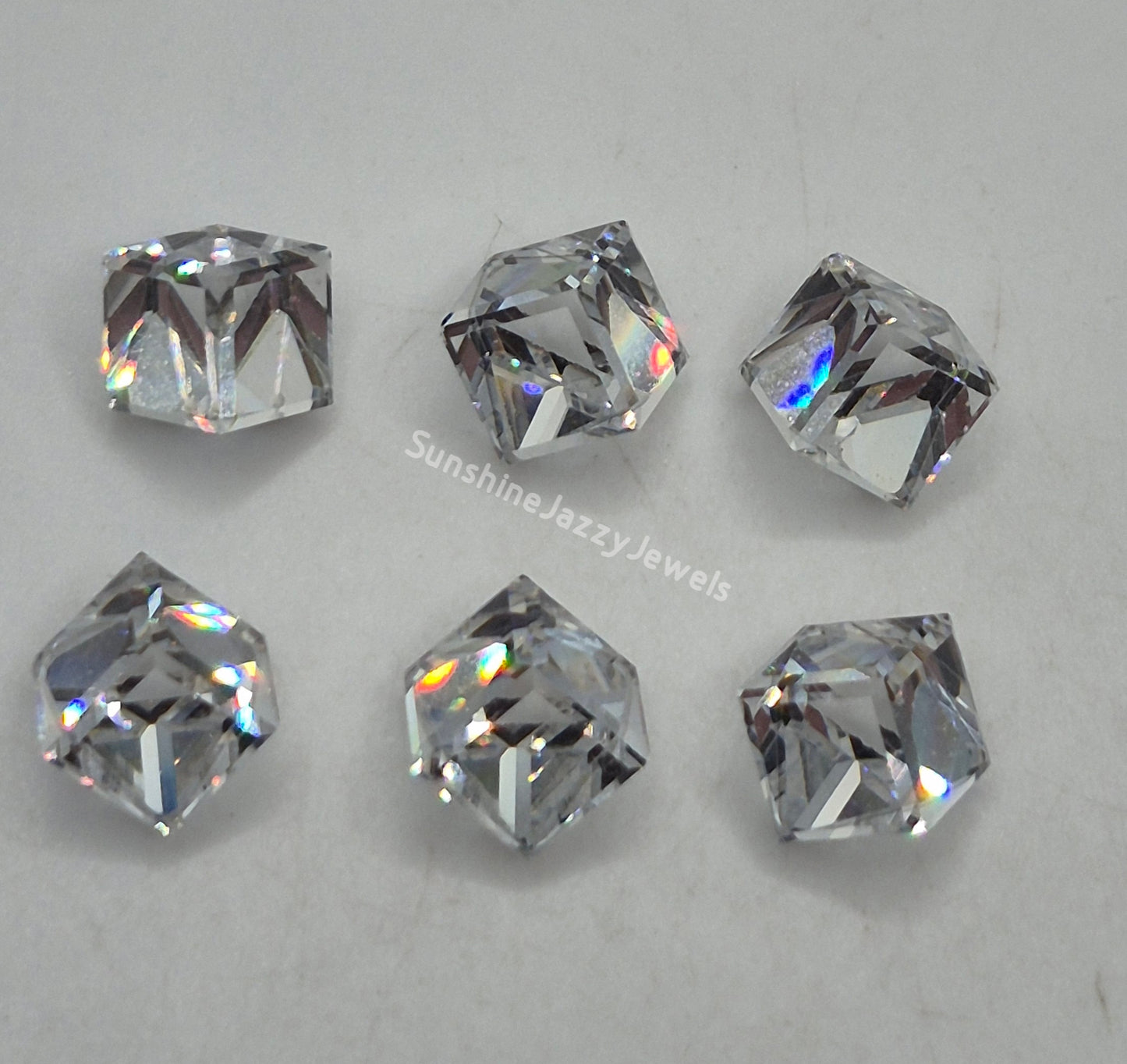 #4841 - Swarovski Crystal Comet Argent Light Cube Fancy Stone; Multiple Sizes