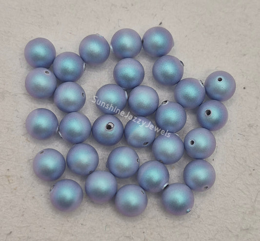 #5810 - Swarovski Crystal Iridescent Light Blue Pearl Beads; 3mm, 6mm, or 8mm