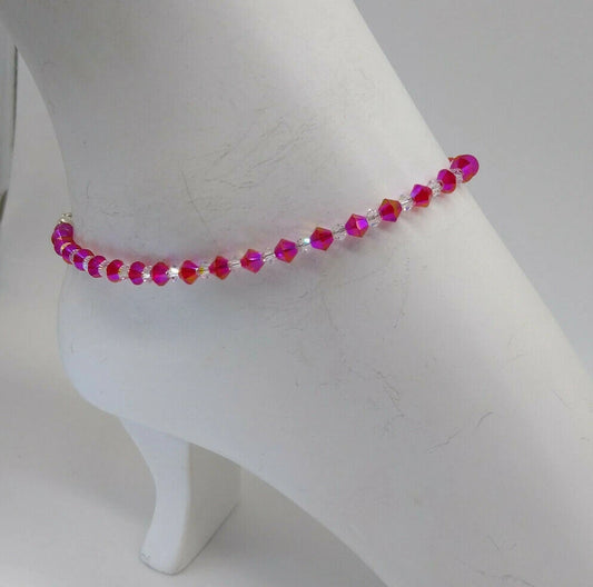 Bracelet/ Anklet - Swarovski Crystal Shimmer Bicones; MULTIPLE COLOR CHOICES