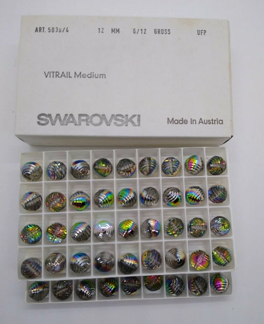 #5030/4 - Factory Pack Swarovski Crystal Vitrail Medium 12mm Art Deco Beads