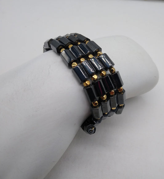 Therapeutic Magnetic Wrap Bracelet - Black & Gold