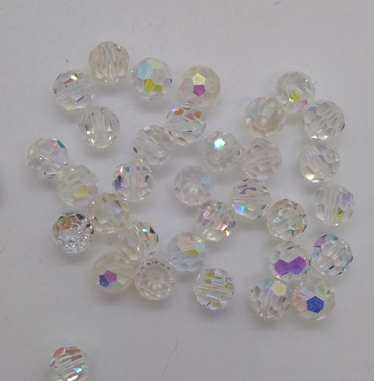 #5000 - Swarovski Crystal Clear AB Faceted Round Beads; 11 Sizes