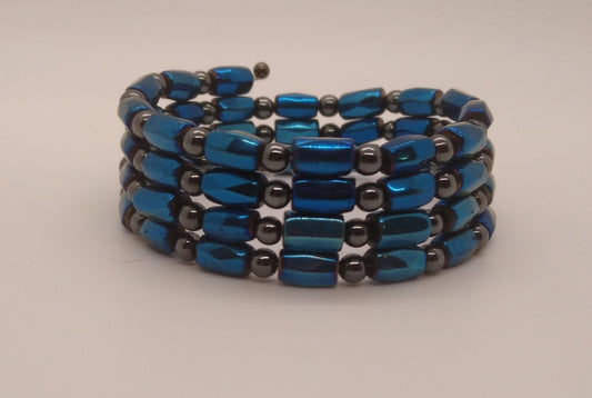 Therapeutic Magnetic Wrap Bracelet - Metallic Blue
