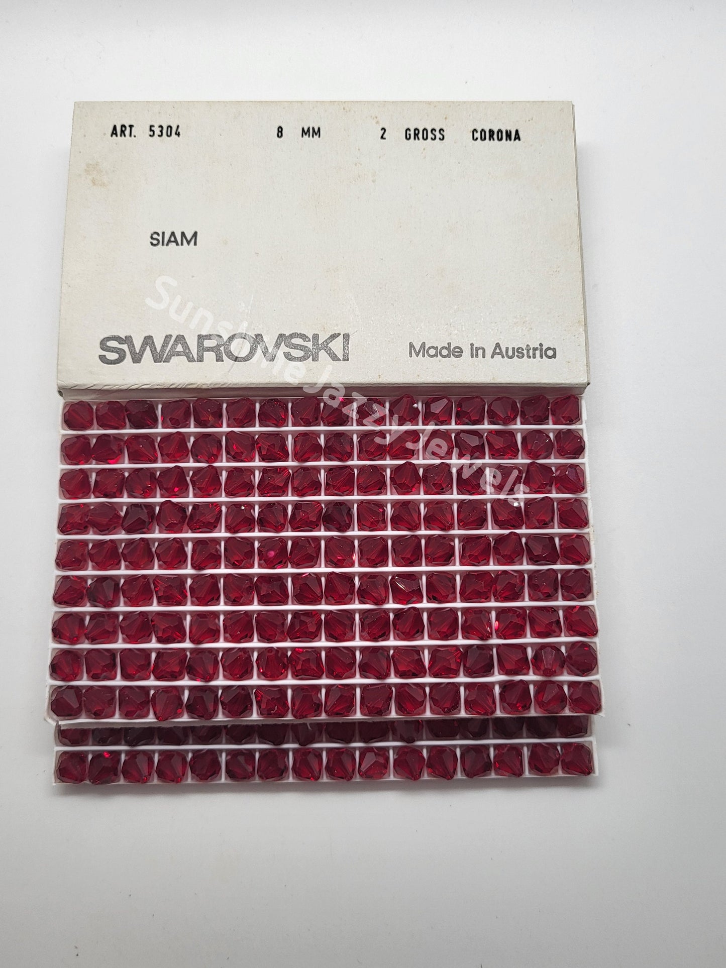 #5304 - Factory Pack Swarovski Crystal Siam 8mm Round Bicone Beads; 288pc