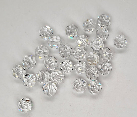 #5000 - Swarovski Crystal Clear Faceted Round Beads