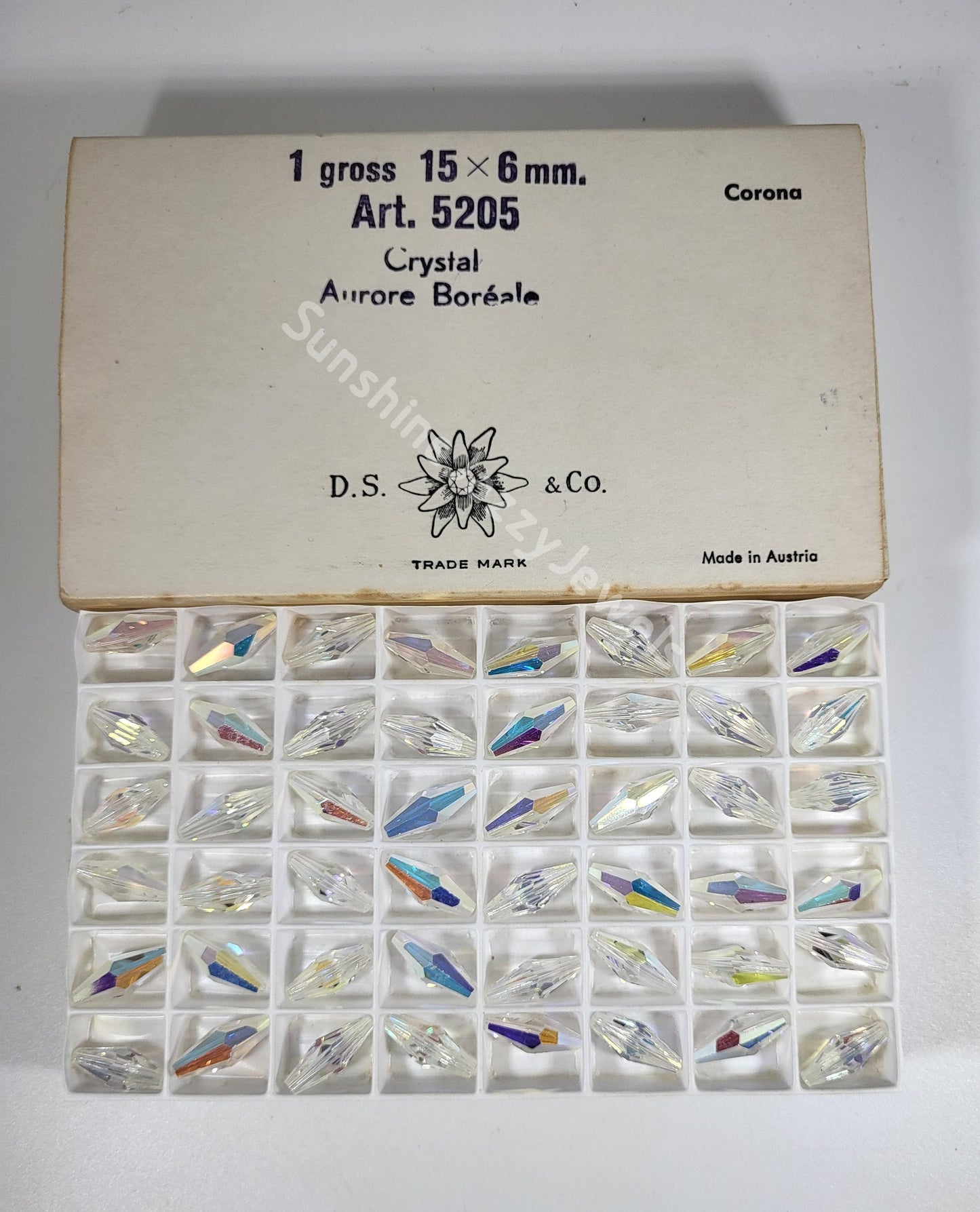 #5205 - Factory Pack Swarovski Crystal Clear AB 15x6mm Squared Tube Beads