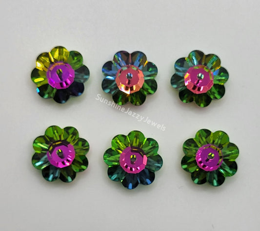 #3700 - Swarovski Crystal Vitrail Medium Margarita Beads/ Buttons; 5 Sizes