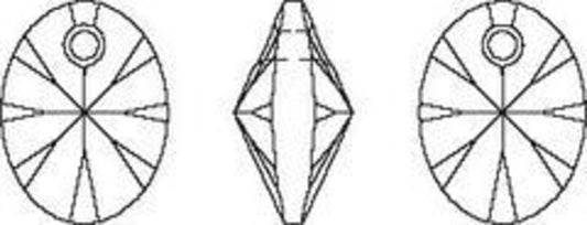 #6028 - Swarovski Crystal Oval Pendants; Assorted Colors and Sizes